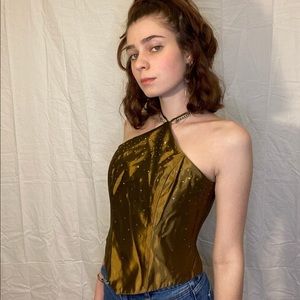 Super cute gold corset top